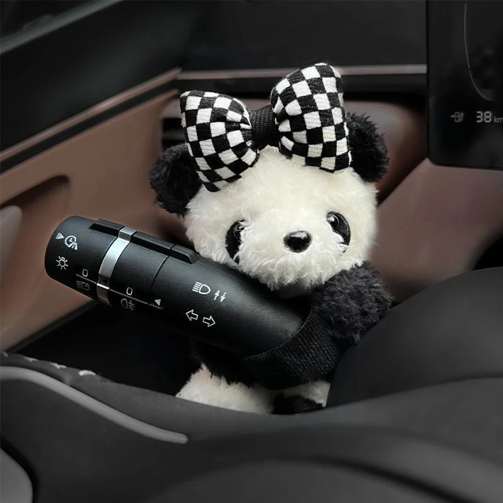 Cute Car Cute Wiper Ornaments Plush Doll Panda Cat Turn Signal Switch Ornament Car Interior Decoration Accessories