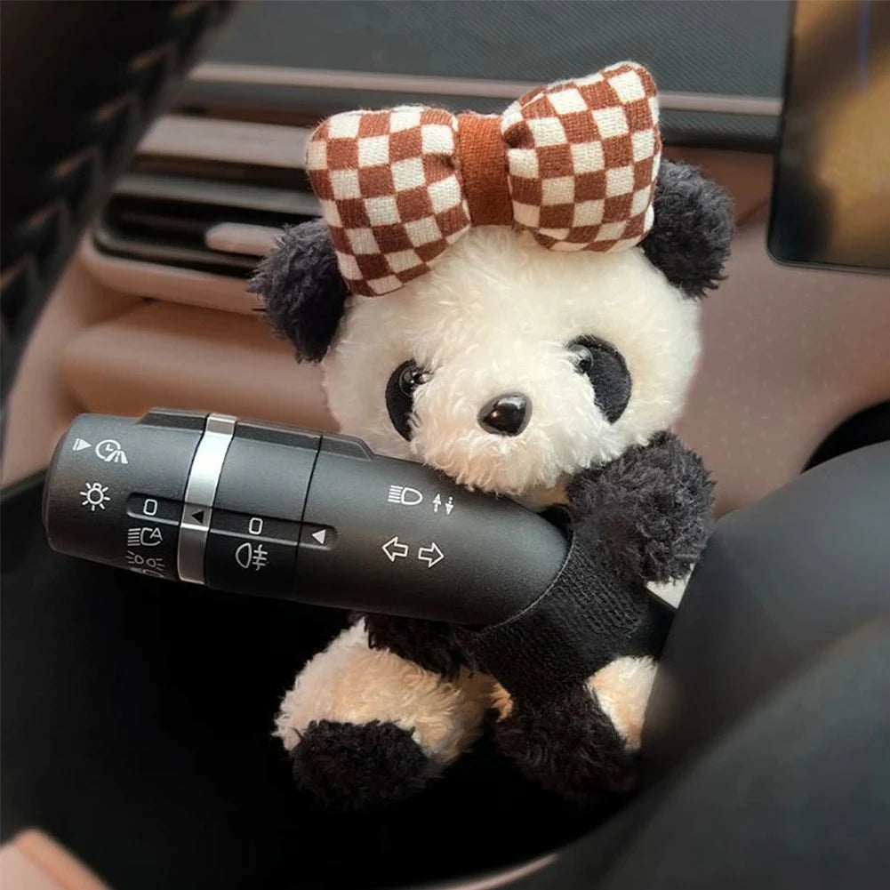 Cute Car Cute Wiper Ornaments Plush Doll Panda Cat Turn Signal Switch Ornament Car Interior Decoration Accessories