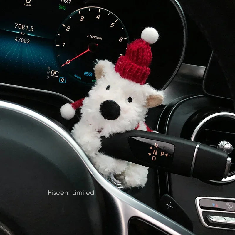 Car Decoration Dolls Plush Puppy Clutch Decoration Car Interior Decoration Turn Signal Switch Ornaments Car Wiper Kawaii Dog