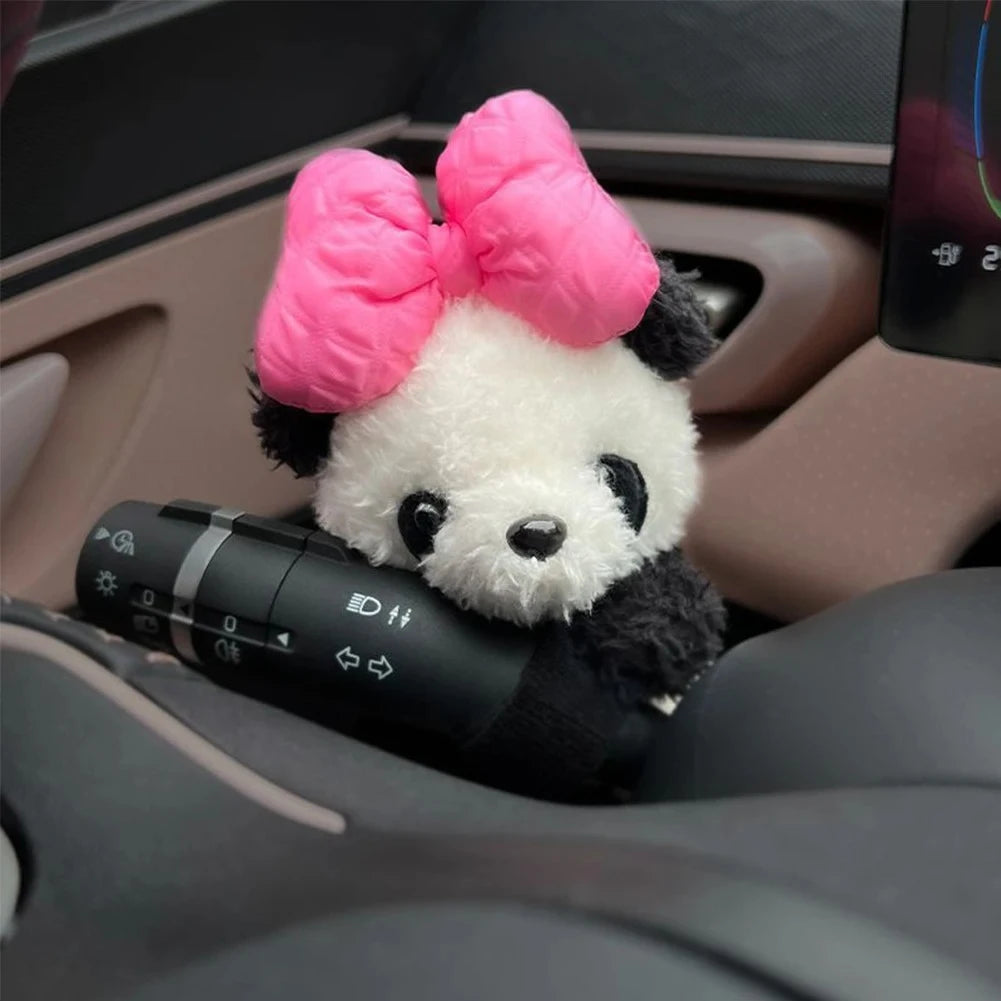 Cute Car Cute Wiper Ornaments Plush Doll Panda Cat Turn Signal Switch Ornament Car Interior Decoration Accessories