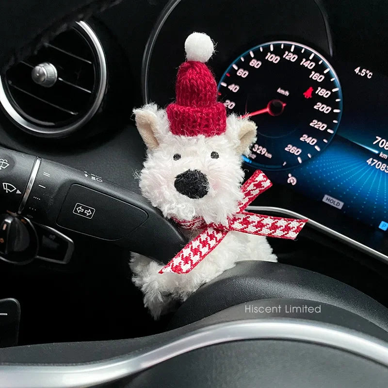 Car Decoration Dolls Plush Puppy Clutch Decoration Car Interior Decoration Turn Signal Switch Ornaments Car Wiper Kawaii Dog