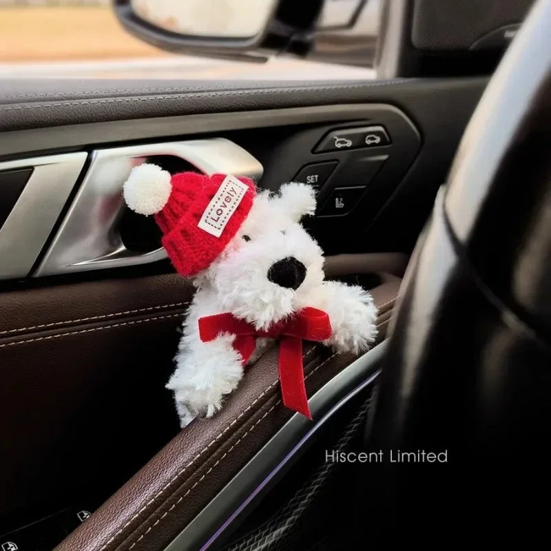 Car Decoration Dolls Plush Puppy Clutch Decoration Car Interior Decoration Turn Signal Switch Ornaments Car Wiper Kawaii Dog