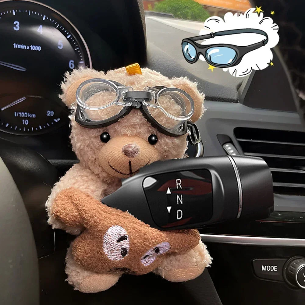 Cute Car Cute Wiper Ornaments Plush Doll Panda Cat Turn Signal Switch Ornament Car Interior Decoration Accessories