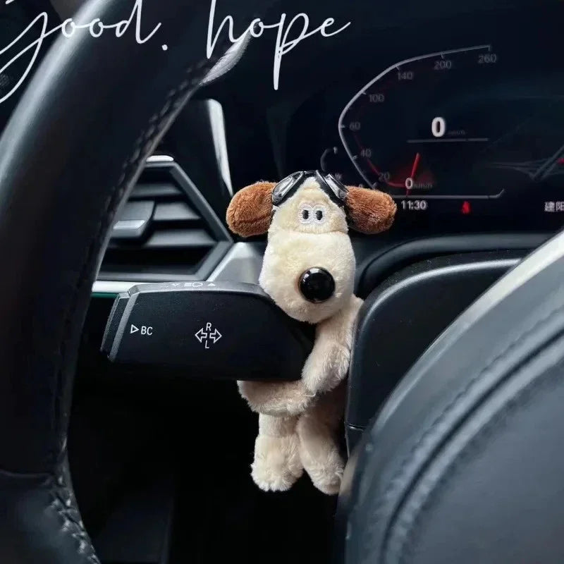 Niedliche Plüsch Hundefigur für Blinker oder Wischerhebel Dekoration für den Fahrzeuginnenraum