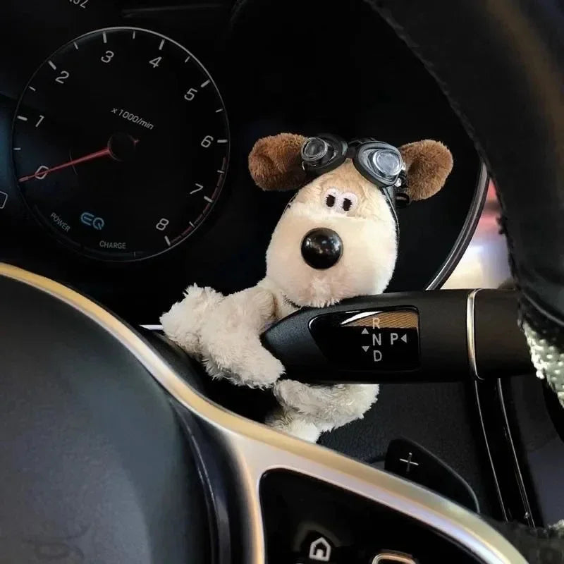 Niedliche Plüsch Hundefigur für Blinker oder Wischerhebel Dekoration für den Fahrzeuginnenraum
